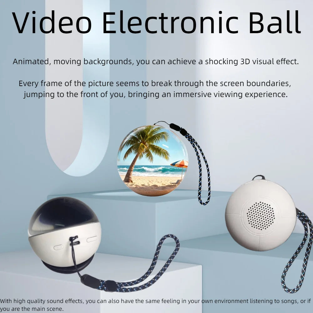 Christmas gift 2.76 inch Glass Ball Lamp 3D Video Crystal Ball Spherical Pixel Display Screen 4GB Videos Player for Gift