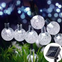 LED Solar String Lights Outdoor – Waterproof Bubble Fairy Lights, 8 Modes Garden Decor
