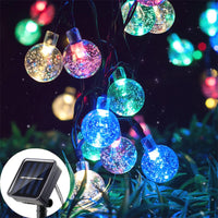 LED Solar String Lights Outdoor – Waterproof Bubble Fairy Lights, 8 Modes Garden Decor