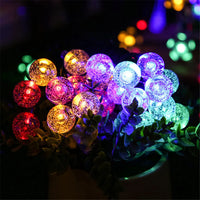 LED Solar String Lights Outdoor – Waterproof Bubble Fairy Lights, 8 Modes Garden Decor