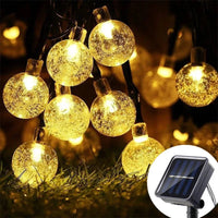 LED Solar String Lights Outdoor – Waterproof Bubble Fairy Lights, 8 Modes Garden Decor