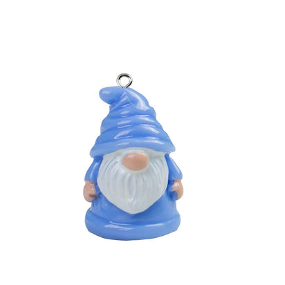 10pcs Multicolor Christmas Gnome & Santa Claus Resin Charms | Miniature Elf Pendants with Hanging Hooks for DIY Jewelry Making