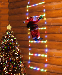 LED Santa Climbing Ladder Light – Christmas Decoration (USB, 8 Modes)