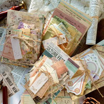 Decor Scrapbook Vintage Materials Paper Combo Kit DIY 100pcs/pack  | Junk Journal Collage Photo Album Retro Background paper