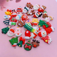 Cute Christmas Charms 10/30/50/100pcs | Elk Snowman Christmas Tree Decor Earring Charms