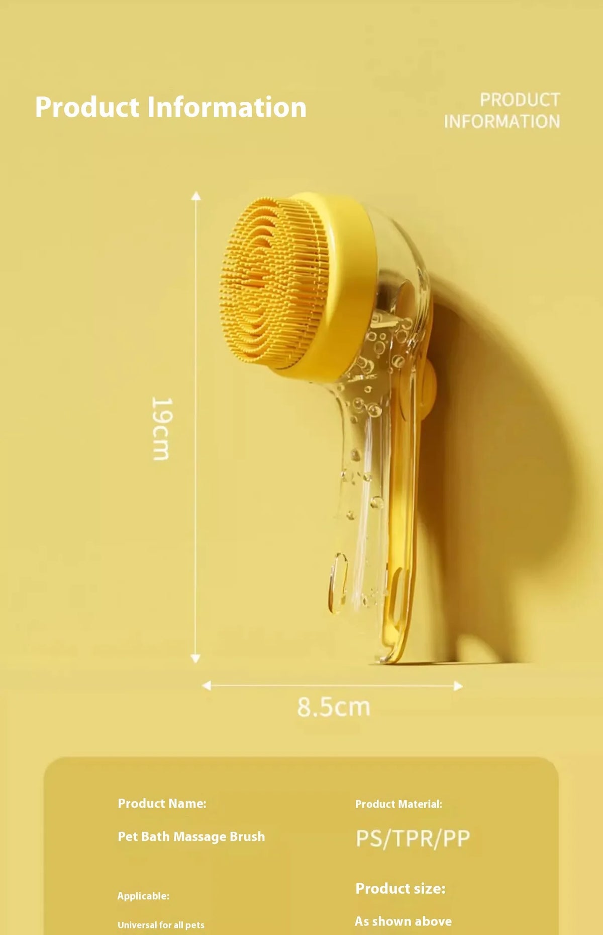 Pet massage and bathing brush