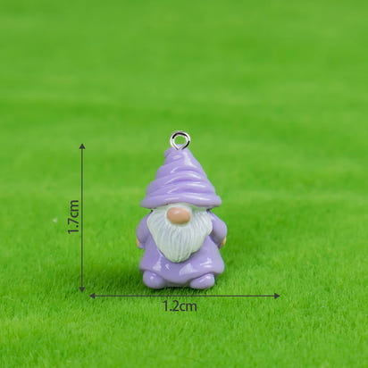 10pcs Multicolor Christmas Gnome & Santa Claus Resin Charms | Miniature Elf Pendants with Hanging Hooks for DIY Jewelry Making