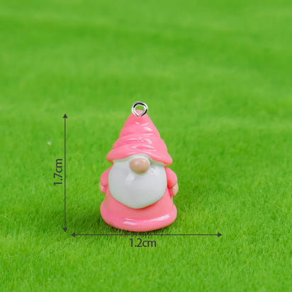 10pcs Multicolor Christmas Gnome & Santa Claus Resin Charms | Miniature Elf Pendants with Hanging Hooks for DIY Jewelry Making